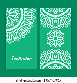 Mandala invitation card design.Floral card template design.Ornate date invitation card.
