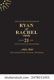 Mandala invitation card. Gold decorative element. Picture for coloring. Abstract circular ornament with stylized leaves