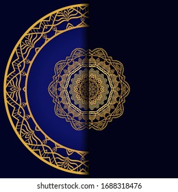 Mandala Invitation or wedding card. Vector illustatration. 