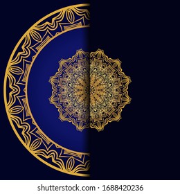 Mandala Invitation or wedding card. Vector illustatration. 
