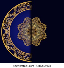 Mandala Invitation or wedding card. Vector illustatration. 