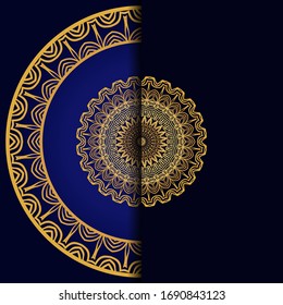 Mandala Invitation or wedding card. Vector illustatration. 