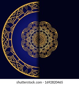Mandala Invitation or wedding card. Vector illustatration. 