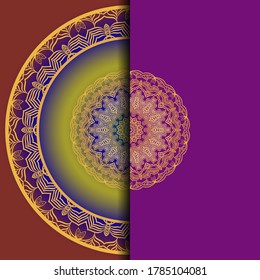 Mandala Invitation or wedding card. Vector illustatration. 