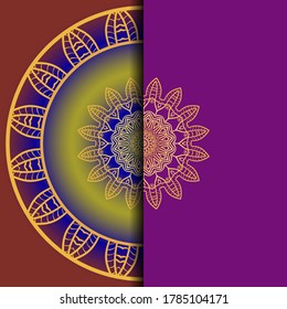 Mandala Invitation or wedding card. Vector illustatration. 