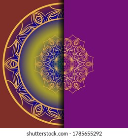 Mandala Invitation or wedding card. Vector illustatration. 