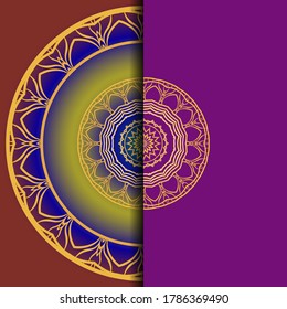 Mandala Invitation or wedding card. Vector illustatration. 