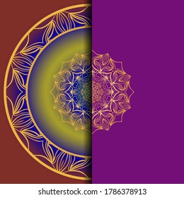Mandala Invitation or wedding card. Vector illustatration. 