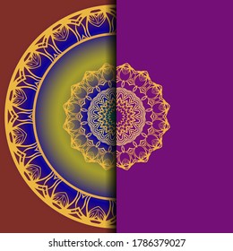 Mandala Invitation or wedding card. Vector illustatration. 