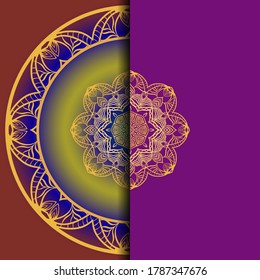 Mandala Invitation or wedding card. Vector illustatration. 