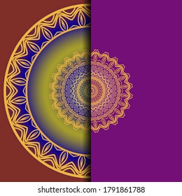 Invitación de Mandala o tarjeta de boda. Ilustración de vectores. 