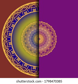 Mandala Invitation or wedding card. Vector illustatration. 