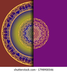 Mandala Invitation or wedding card. Vector illustatration. 