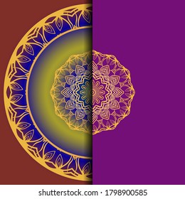Mandala Invitation or wedding card. Vector illustatration. 