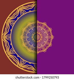 Mandala Invitation or wedding card. Vector illustatration. 