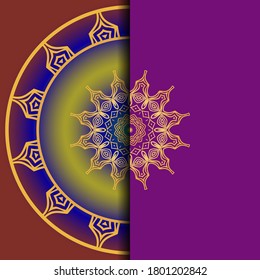 Invitación de Mandala o tarjeta de boda. Ilustración de vectores. 