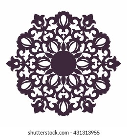 Mandala. Islam, Arabic, Asian ornamental motifs. Ornate circular element. Decorative detail for ornaments