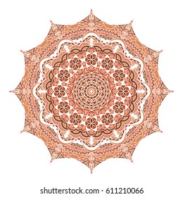 Mandala. Islam, Arabic, Indian, Turkish, Pakistan, Chinese, Ottoman Motif. Oriental Pattern, Vector Illustration. Vintage Decorative Element.
