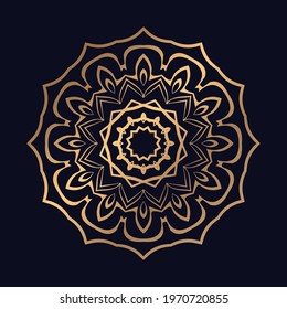 Mandala Islamic Background with Golden Arabesque Ornamental Background. Wedding card Cover Weave design elements Mandala Yoga logos Vector.