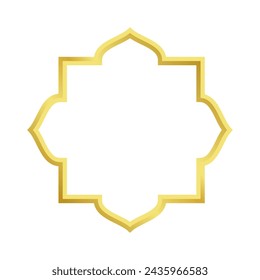 Mandala Islamic Gold Ornament Symbol Png Icon Transparent Background. Simple Vector Illustration.