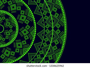 Mandala is an isolated graphic element. Oriental ornament geometric pattern. Stylized  round decor. Abstract line art for creative business card, logo, badge, emblem. Prints for textiles, beach mats, 