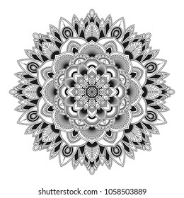 Mandala isolated on white background. Vintage decorative elements. Islam, Arabic, Indian, moroccan, ottoman motifs. Outline hand drawn. Vector illustration.
