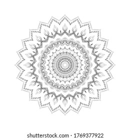 Mandala einzeln auf weißem Hintergrund. Design-Farbbuch-Seite Antistress. Vektorgrafik mandala für Mehndi, Tattoo, Dekor, Henna, Postkarte, Abdeckung. Yoga-Vorlage.