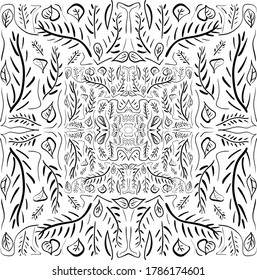 Mandala Isolated on White Background. Abstract pattern vector illustration. Retro black and white texture. Ornamental diwali pattern.