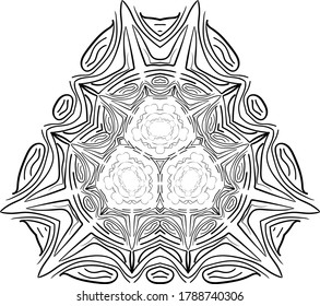 Mandala isolated on white background. Abstract pattern vector illustration. Retro black and white texture. Ornamental diwali pattern.