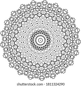 Mandala isolated on white background. Abstract pattern vector illustration. Retro black and white texture. Ornamental diwali pattern.