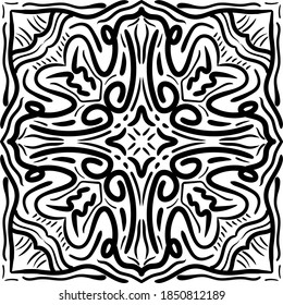 Mandala aislado en un entorno blanco. Ilustración de vector de patrones abstractos. Textura retro en blanco y negro. Patrón de diwali ornamental.