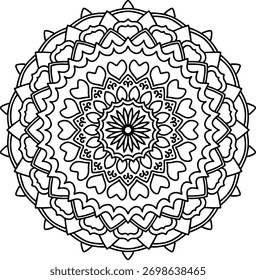 Mandala einzeln auf weißem Hintergrund. Vorlage zum Färben der Buchseite. Orientalisches Mystisches Muster