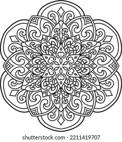 Mandala einzeln auf weißem Hintergrund.Doodle pattern.ornament design for coloring page
