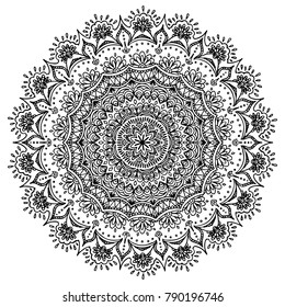 Mandala isolated ornament. Vector floral motives lace.