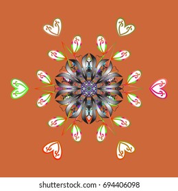 Mandala isolated. Snowflake ornament Vector illustration. Snowflake ornament on a colorful background. Snowflake ornament object.
