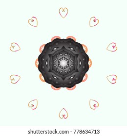 Mandala isolated. Snowflake ornament Vector illustration. Snowflake ornament on a light background. Snowflake ornament object.