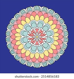 A mandala é uma jornada de padrões, onde as cores dançam em harmonia design de mandala