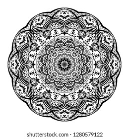 Mandala lace oriental coloring pattern