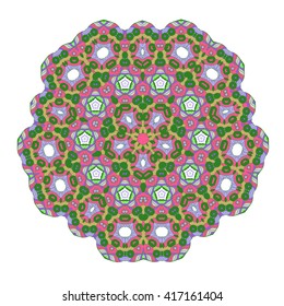 Mandala lace ornament. Islam, Arabic, Indian design, ottoman motifs. Vintage decorative elements.