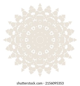 Mandala Lace Talisman Symbol Arabesque Oriental Icon Pattern Background. Abstract mandala Template. Round Line Silhouette Mandala Ornament.