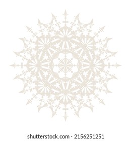Mandala Lace Talisman Symbol Arabesque Oriental Icon Pattern Background. Abstract mandala Template. Round Line Silhouette Mandala Ornament.