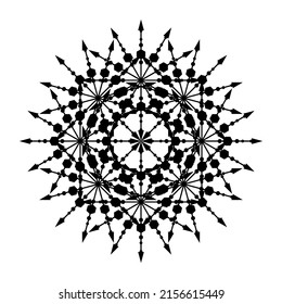 Mandala Lace Talisman Symbol Arabesque Oriental Icon Pattern Background. Abstract mandala Template. Round Line Silhouette Mandala Ornament.