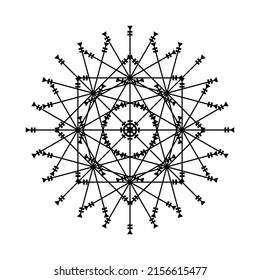 Mandala Lace Talisman Symbol Arabesque Oriental Icon Pattern Background. Abstract mandala Template. Round Line Silhouette Mandala Ornament.