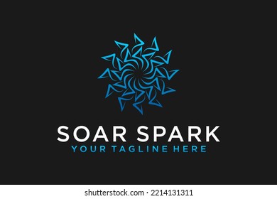 Mandala leaf logo design nature spa yoga bauty wellness herbal plant icon symbol circle shape