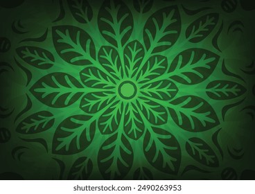 Mandala dejar el fondo suave verde del círculo. Ilustración vectorial.