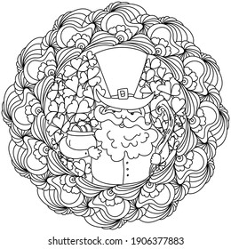 Shamrock Mandala Coloring Page : Shamrock Coloring Page High Res Stock