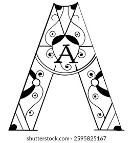 mandala letter A, letter A mandala design,
