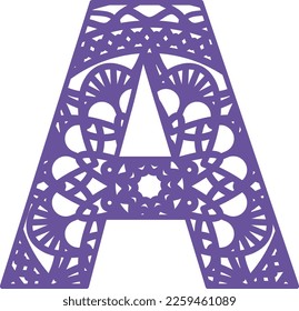 Mandala letter alphabet vector file