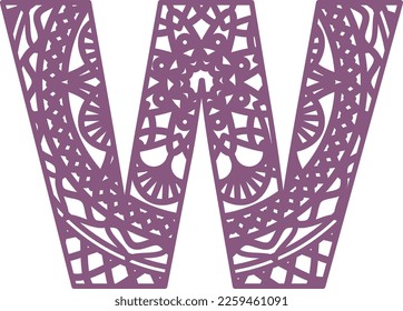 Mandala letter alphabet vector file