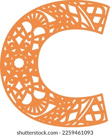 Mandala letter alphabet vector file
